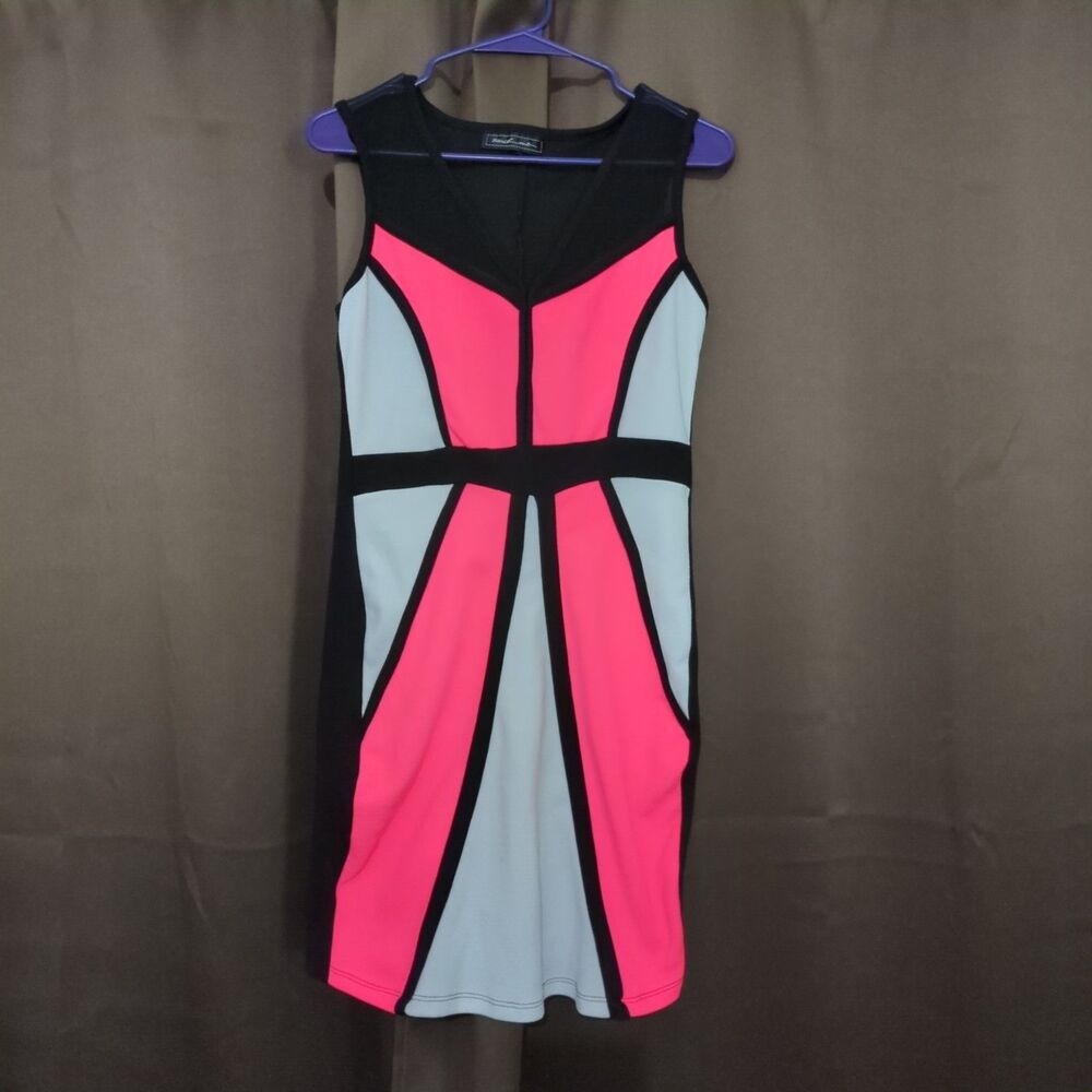 Women's Bodycon Color Block Sleeveless Dress